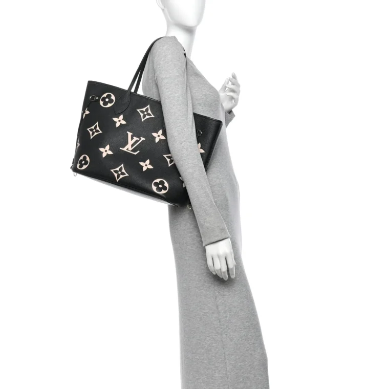 Louis Vuitton Empreinte Monogram Giant Neverfull MM Black Beige – Very Good for Sale — alternate view