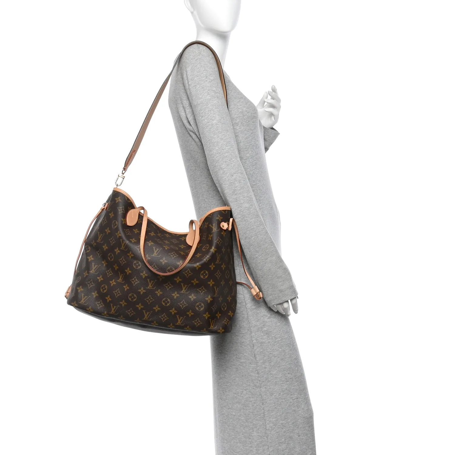 Louis Vuitton Monogram Stamped Inside Out Neverfull Bandouliere GM Beige – Excellent – photo 2