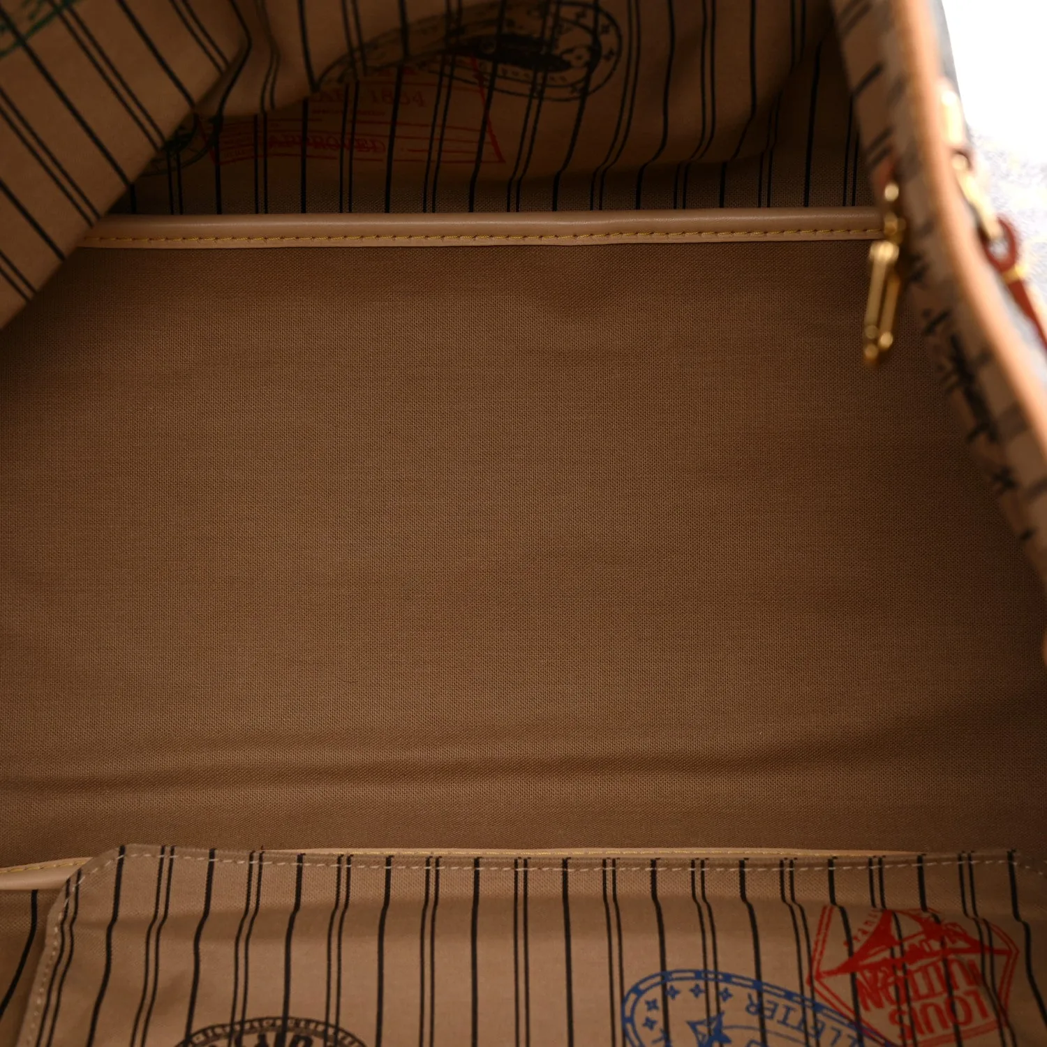 Louis Vuitton Monogram Stamped Inside Out Neverfull Bandouliere GM Beige – Excellent – photo 5