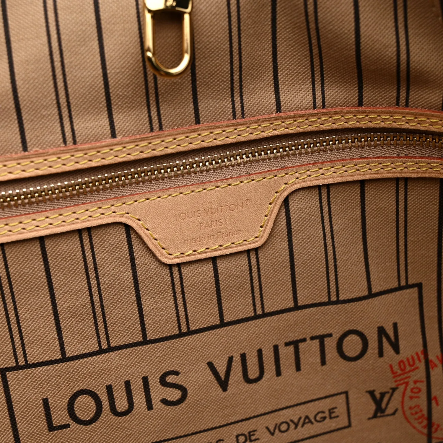 Louis Vuitton Monogram Stamped Inside Out Neverfull Bandouliere GM Beige – Excellent – photo 6
