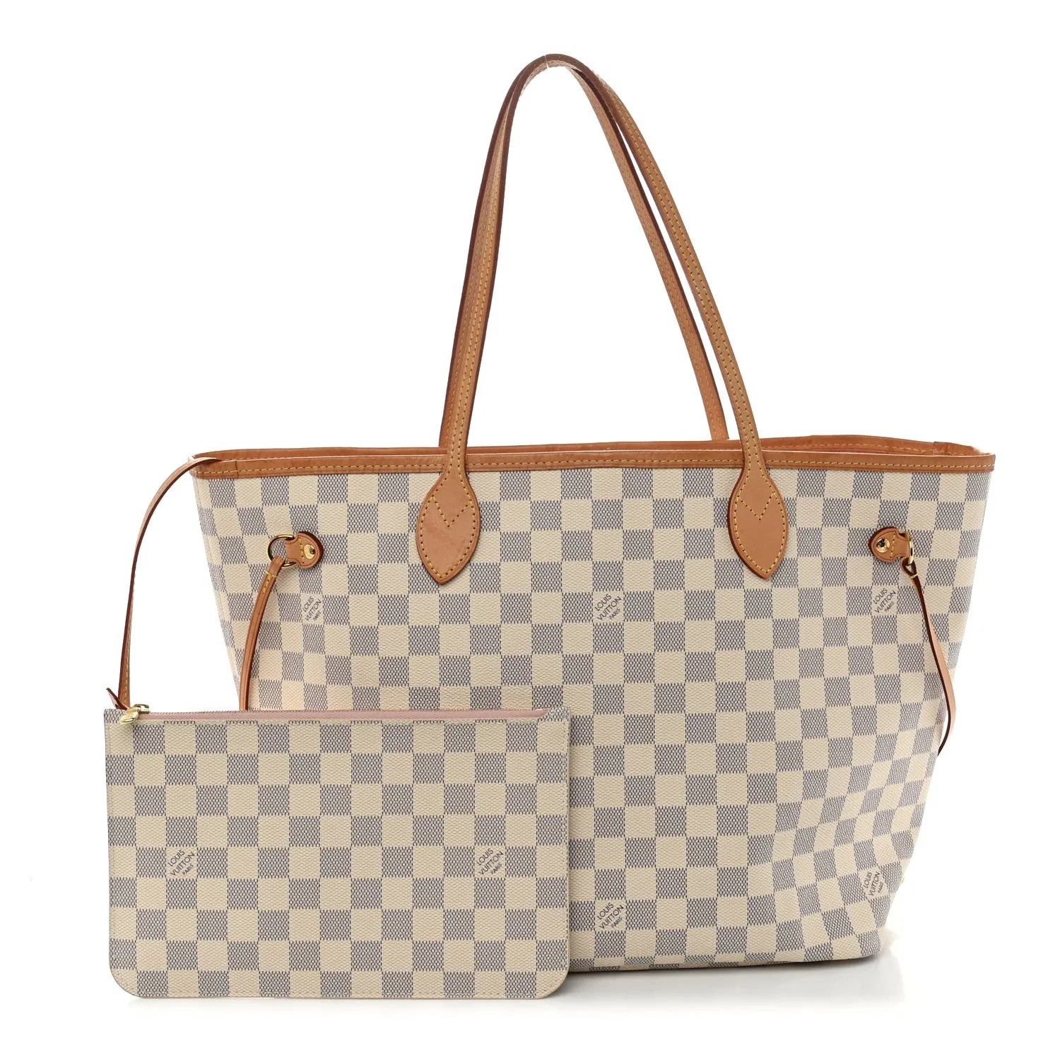 Louis Vuitton Damier Azur Neo Neverfull MM Rose Ballerine – Very Good – photo 3