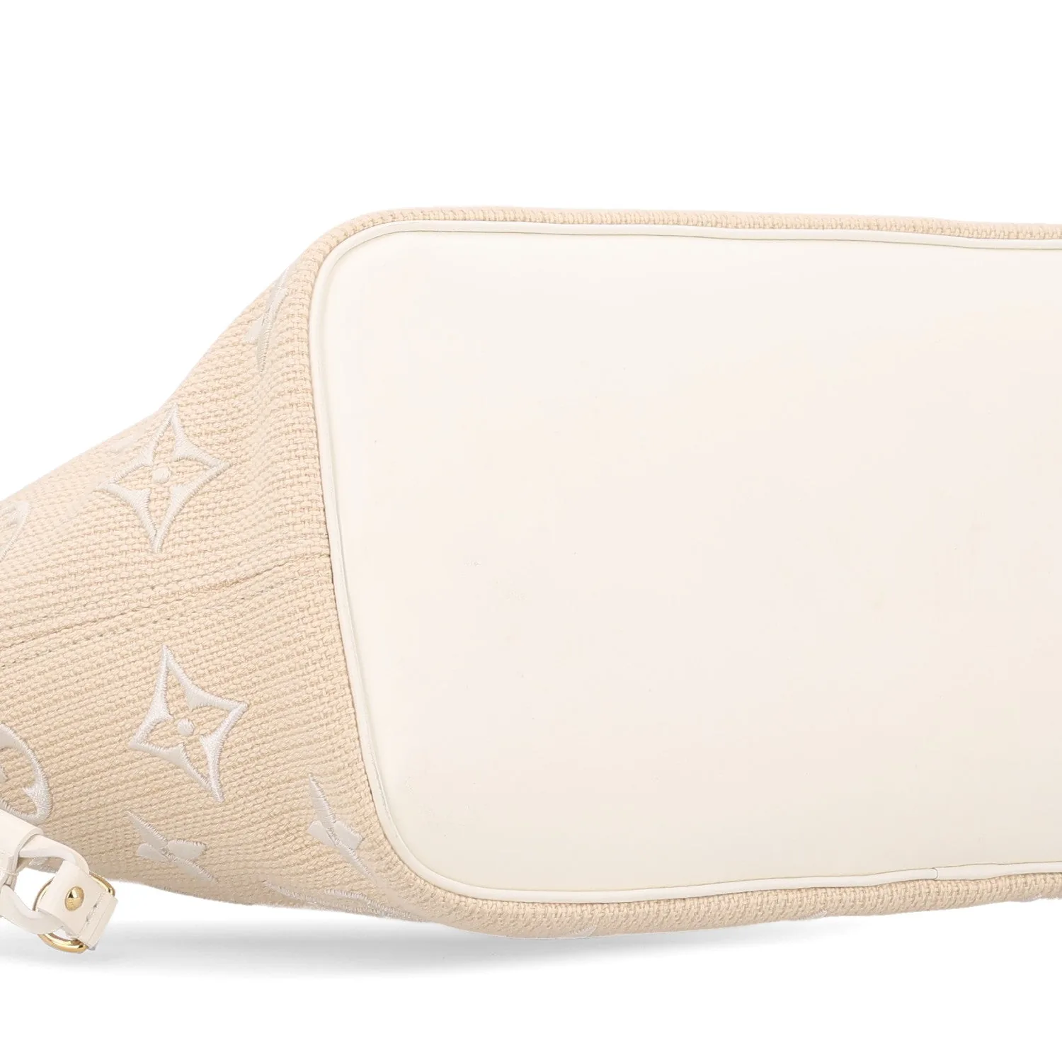 Louis Vuitton Cotton Monogram Embroidered Neverfull MM Beige White – Excellent – photo 9