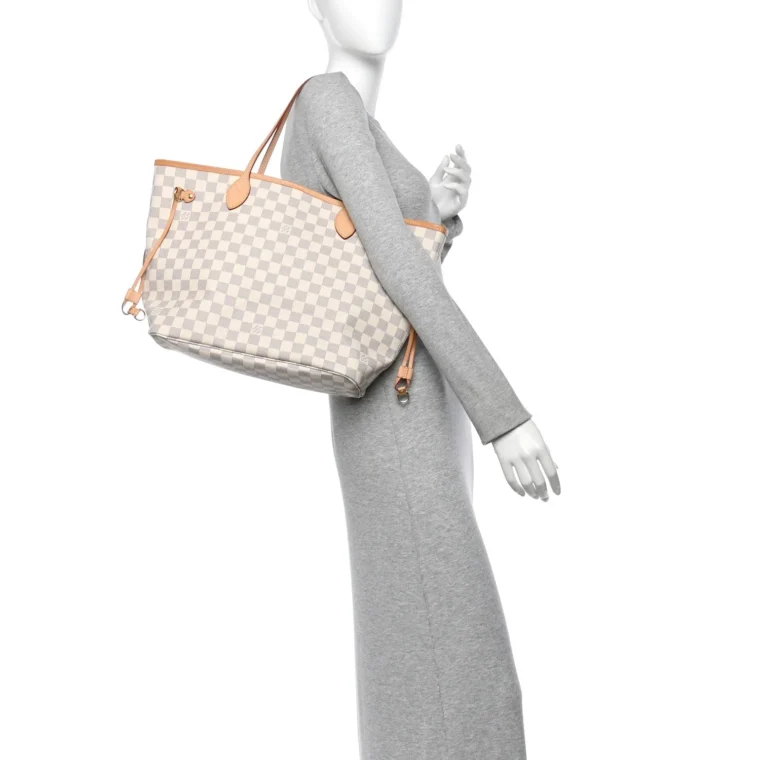 Louis Vuitton Damier Azur Neo Neverfull MM Rose Ballerine – Excellent 2018 for Sale — alternate view
